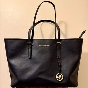 Michael Michael Kors Black Saffiano Leather Tote Bag